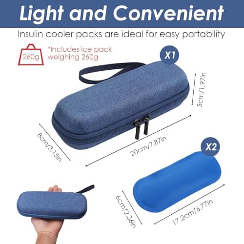 Insulin Cooler Travel Case Portable 2 Ice Packs Small Storage Travail Packs — view 4