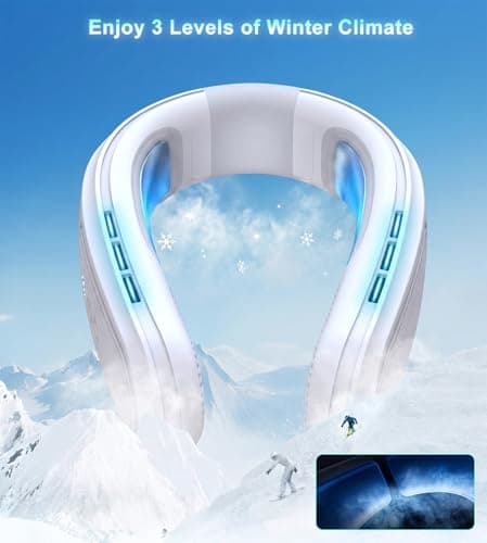 Neck Air Conditioner with 2 Ice Cooling Plates, Portable Neck Fans Blow Cold Air Rechargeable, Wearable Bladeless Fan Personal AC Dual Turbo,LED Screen Summer Gifts for Travel Beach Golf Office Women — view 5