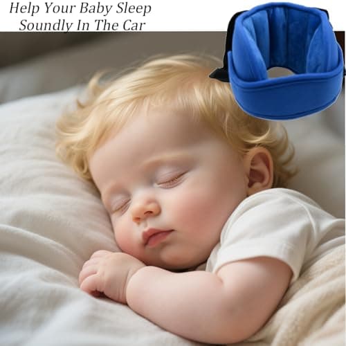 Peixiong Kids Car Seat Head Support, Adjustable Toddler Headrest Support Band Head Strap Child Car Safety Sleeping Pillow Neck Relief Pillow Soft Carseat Straps Cover for Plane (Blue) — view 6