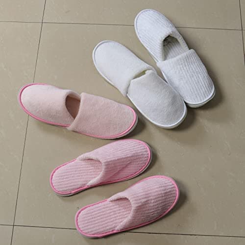JK Home 4 Pairs Unisex Guest Slippers for Spa Hotel Travel Indoor House — view 4