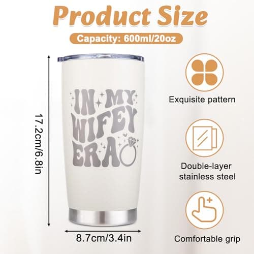 Velorin Bride to be Tumbler, Bridal Shower Gifts Insulated Travel Mug, Bridal Gifts for the Bride Insulated Water Bottle for Travel, Stainless Steel Coffee Mug with Straw Lid, Straw — view 2