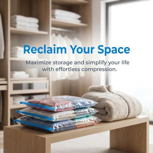 LALADEFIEE 8pcs Hand Roll Compression Bags for Travel Reusable Vacuum Storage Bags Made of Pa and Pe for Clothes and Bulky Items for Camping and Business Trips — view 3