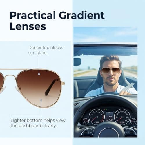 Snugcore 2Pcs Pilot Style Sunglasses for Men and Women, Classic Metal Frame Sun Glasses, UV Protection Sunglasses for Driving Outdoor Sports Travel and Daily Wear — view 5