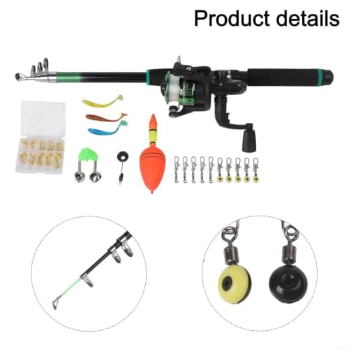 Complete Fishing Starter Kit Rod Reel Tackle Box(Green Rod Set) — view 4