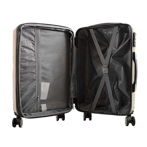 53X38X22CM Cabin Suitcase 4 Wheel Hardshell Expandable Luggage Case Hand Carry On ABS (T-HC-CABIN-2029) (Beige) — view 5