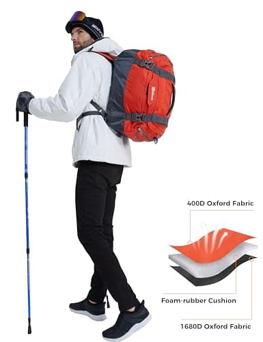 Ubon 55L Travel Duffel Backpack Waterproof 4-Way Holdall Gym Bag Orange — view 6