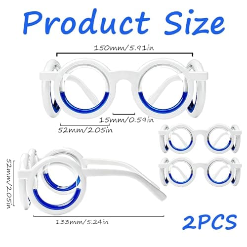 2Pcs Motion Sickness Glasses, Travel Sickness Glasses, Car Sickness Glasses, Two Pairs of Anti Motion Sickness Smart Glasses for Car Travel, Boat Trips, Airplane Journeys, Blue — view 2