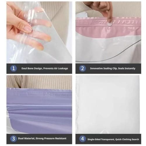 2-Pack Life Space Creator Storage Bags – No-Pump Vacuum Storage Bags, Airtight Moisture Proof Reusable Compression Bag, for Comforters Blankets Clothes Travel (50 * 70 * 32CM) — view 4