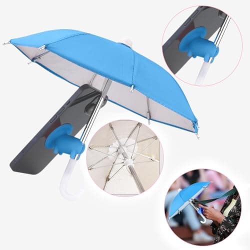 QYEHF Anti-Glare Phone Umbrella Sun Shade, Holder with Suction Plug for Car Navigation Sunscreen, Mini Sunscreen Travel Cell Phone Umbrella, Smartphone Outdoor Stand (blue) — view 3