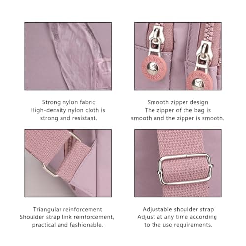 Sling Bag Chest Bag for Women Men,Anti Theft Crossbody Bags,Waterproof Shoulder Bags,One Strap Small Backpack Lightweight Small Rucksack for Sports Outdoor Travel (Purple) — view 4
