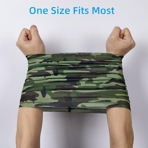 Fousam Scarf for Men and Women, Cooling Mask, Face and Neck Protection, Scarf, for Sun Protection, Hiking, Fishing, Climbing, Riding, Hunting, Woodland camo — view 5
