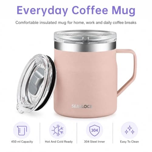 Insulated Coffee Mug & Stainless Steel Tumbler -Travel Mug with Lid — view 5