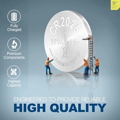 CR2025 DL2025 3V Lithium Coin Cell Batteries (5 Pack) – Long Lasting Button Battery for Car Key Fobs, Scales, Toys, LED Lights & Medical Devices — view 5