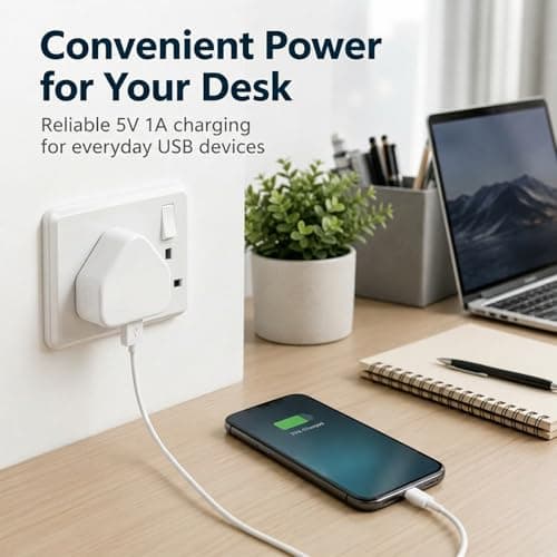 Hyleon USB Plug UK, 2Pcs 5V 1A USB Wall Charger Plug Adapter — view 5