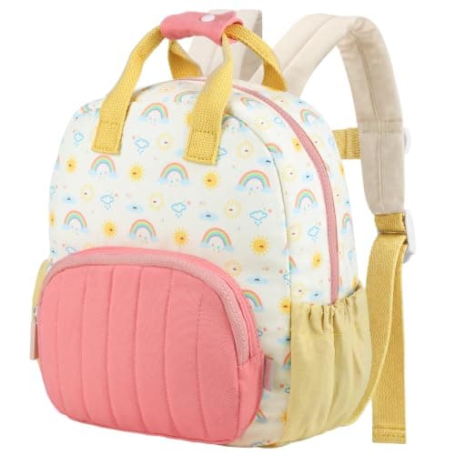 GAGAKU Toddler Backpack for Girls - Kids Backpacks Mini Children Backpack 2-4 years Cartoon Breathable Comfortable Preschool Nursery Backpacks Kindergarten Elementary Rucksack Travel Bag - Rainbow