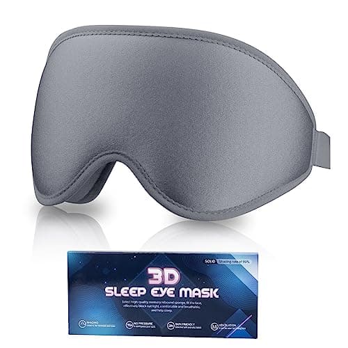 SUSNUAN Eye Masks for Sleeping, 3D Contoured Sleep Mask Light Blocking Sleep Mask for Women and Men, Soft and Comfortable Night Eye Blinder, Suitable for Travel, Flight, Lunch Breaks, Sleeping (Grey)