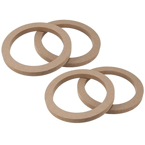 X AUTOHAUX 4 Pcs 6.5" Wooden Car Speaker Mounting Spacer Rings Adapter