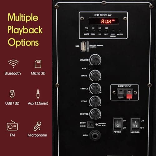 Pyle Bluetooth PA Speaker System, 12" Subwoofer, Indoor/Outdoor, 1200W — view 3