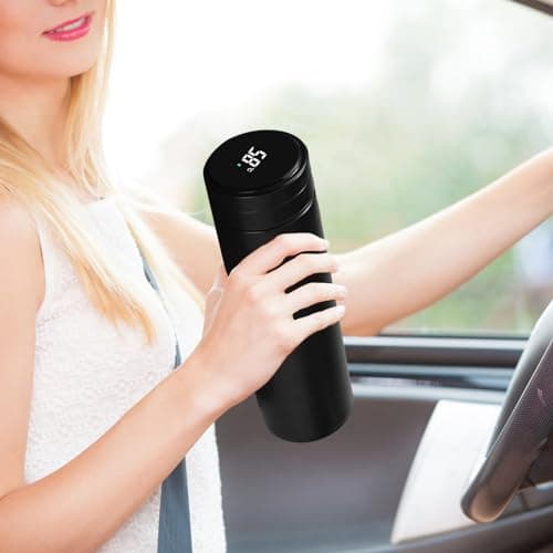 Smart Water Bottle with LED Temperature Display, Thermostat Double Wall Vacuum Insulated Waterbottle, Leak Proof, for School Travel & Outdoor — view 5