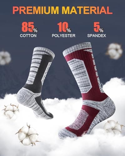 Niorasen Thermal Socks, 5 Pairs Thick Warm Work Socks, Multicolour, 6-8 — view 6