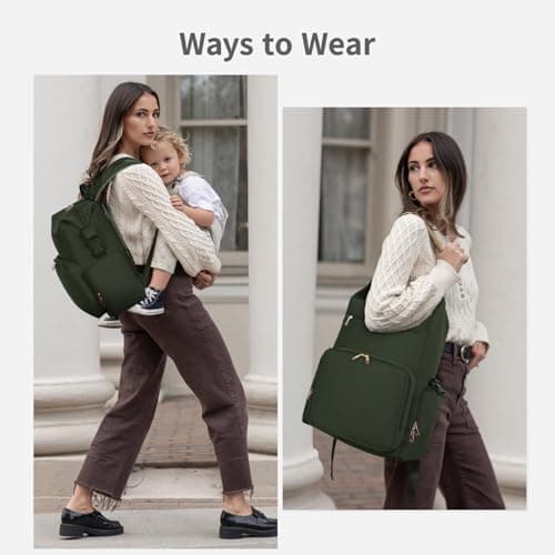 CEI-CEI Neoprene Nappy Changing Bag Backpack with Insulated Pockets Large Newborn Baby Maternity Bags Waterproof Travel Tote for Mom Dad with Changing Pad — view 3