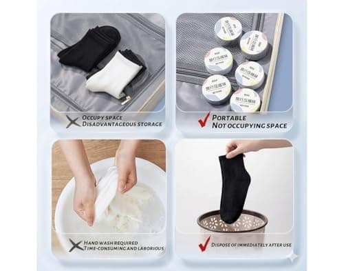 DUO DUFFEL Disposable Travel Portable Socks (black) — view 4