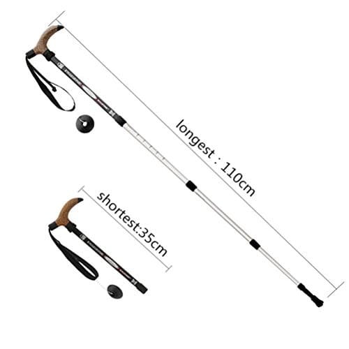 KRY T Aluminum Alloy Retractable Trekking Pole Telescopic Adjustable Anti-Static Hiking Pole Black — view 4