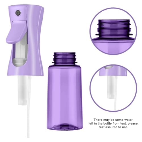 Alaoo Hairdresser Spray Bottles, 200ML Multifunctional Continuous Spray Bottle with Fine Mist, Refillable Spray Container for Travel for Hairstyling, Skincare, Pet Grooming, Transparent Color Purple — view 5