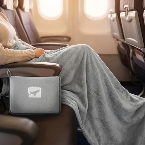 GREENSAPPIRE Travel Blanket Pillow for Plane, 2-in-1 Soft Airplane Blanket — view 2