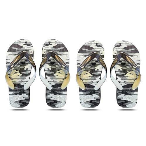 DC VOLTAGE Women Toe Post Flip Flops Rubber Beach Summer Slippers Camouflage Design Beach Comfortable.(2 Pack) (Coffee, UK Footwear Size System, Adult, Women, Numeric, Medium, 11)