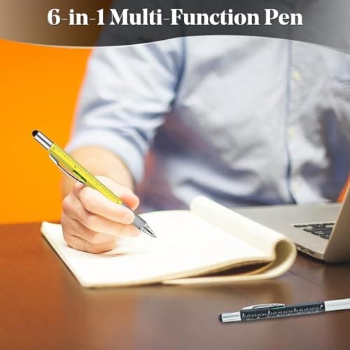 RLMVGBX 6 in 1 Multi Tool Pen, 2 Pcs, Aluminium, Black and Yellow — view 3