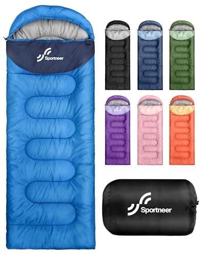 Sportneer Sleeping Bags for Adults - Kids Sleeping Bag 3-4 Season Lightweight Backpacking Sleeping Bag Cold Weather & Warm, Compact, Single Adult Girls Boys Camping Sleep Bag