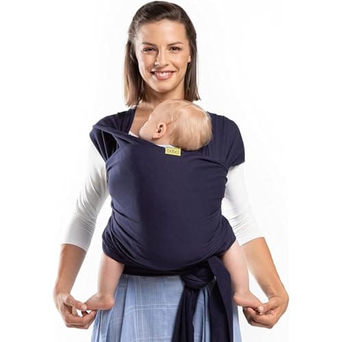Boba Baby Wrap Carrier - Stretch Cotton Newborn Sling, Navy Blue — view 4