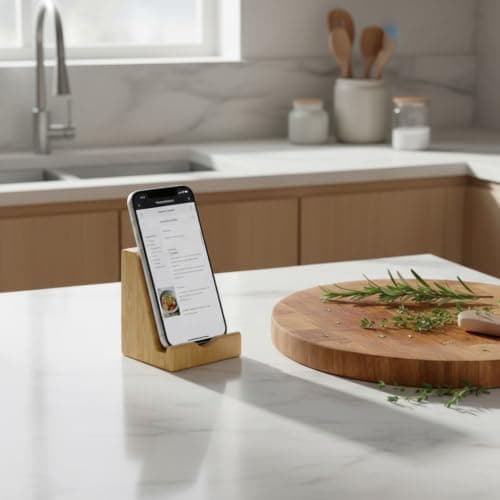 Osco Bamboo Smart Phone Holder | Mobile Stand | Cell Phone Dock | Device Cradle | H10 x W8.0 x D7.0cm — view 3