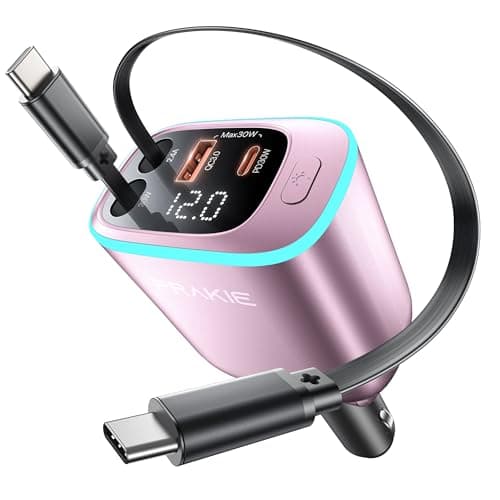 USB C Car Charger Retractable 4in1 Multi Ports for iPhone/iPad/Android