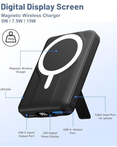 Azmuth for MagSafe Power Bank, 10000mAh Magnetic Wireless Portable Charger — view 3