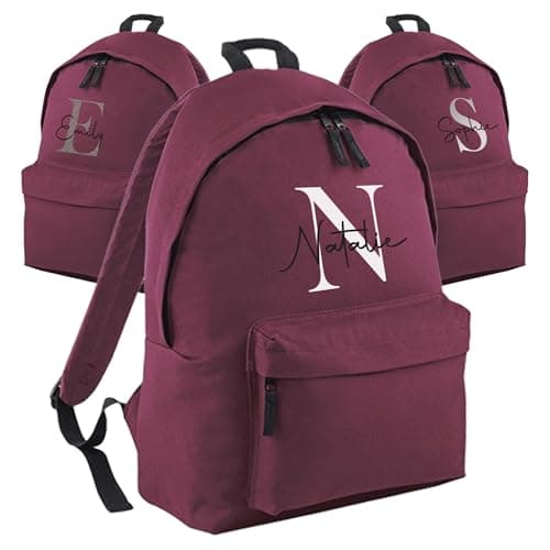 Print Maniacs Personalised Backpack for Kids Back to School 18 Litres Rucksack with Name Ideal for Boys, Girls, Toddlers,and Primary School Students Perfect School Bag Burgundy