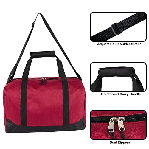 Trail maker 30 Liter, 17 Inch Canvas Duffle Bags for Men and Women -Travel Weekender Overnight Carry-On Shoulder Duffel Tote Bags (Red) — view 2