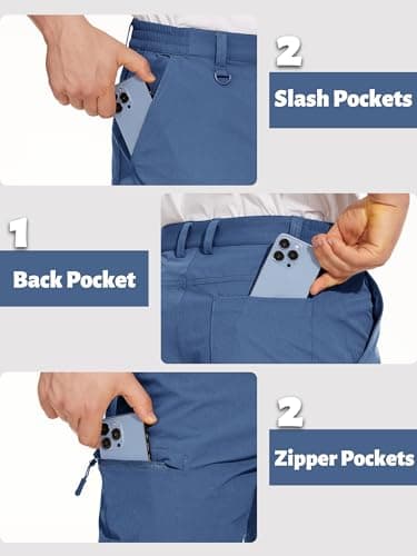 TACVASEN Mens Stretch Cargo Shorts Breathable Summer Quick Dry Shorts with Zip Pockets Travel Trekking,Light Grey,36 — view 4