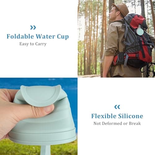 LFBEST Collapsible Cup, Silicone Foldable Cup with Sealing Lid Carabiner — view 4