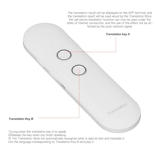 Two Way Real Time Voice Translation Voice Translation Stick, Language Translator Device Support 97 Languages Real Time Text, Photo, Voice Translation Pen for Travel (White) — view 3