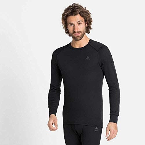 Odlo Thermal Underwear for Men Active Warm Long Sleeve I Thermal Shirt I Warm ski Underwear with Round Neck I Men Black — view 2