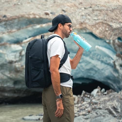 Super Sparrow Water Bottle Stainless Steel 18/8 - Metal Water Bottle - 500ml - Vacuum Insulated Water Bottles - Water Bottle with Straw Lid - Sports Bottle Flask for Gym, Travel, Sports — view 5