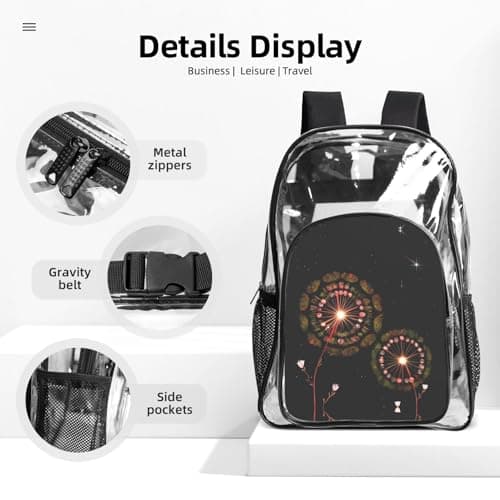 WZYCWB Starry Dandelion Patterned backpack set (lunch bag and pencil case) | Perfect for school, work, business trips, and travel. — view 4