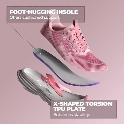 ALLSWIFIT Women's Slip On Walking Shoes Running Sneakers,Pink,6 — view 6