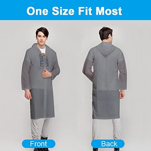 Vicloon Portable Raincoat, 2 Pack Rain Poncho Adult Waterproof with Hoods and Sleeves, Reusable Rain Resistant Poncho for Camping, Emergency Situations, Travel — view 6