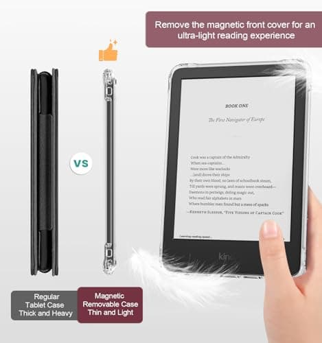 MoKo Detachable Magnetic Case for 6" Kindle 11th 2024/2022, Rose Gold — view 5