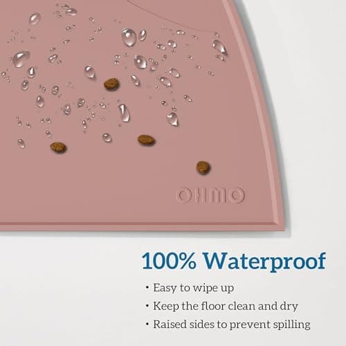OHMO Silicone Cat Food Mat for Food&Water Bowls, 52x30cm, Coral — view 4