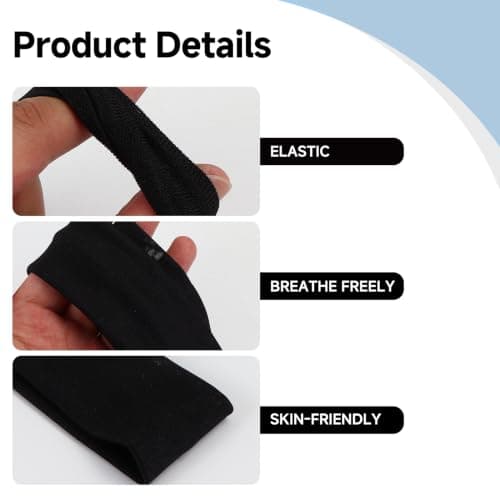 5cm Wide Black Headband & Elastic Non Slip Sport Headband for Women, 9 Pack — view 3