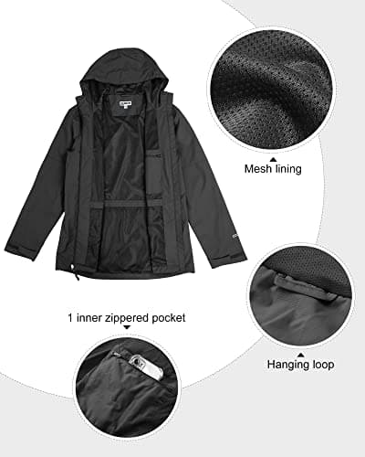33,000ft Men's Waterproof Jacket Lightweight Packable Outdoor Rain Coats — view 6